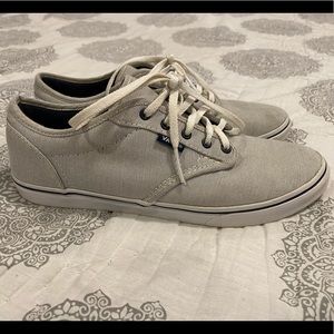 Vans white pinstriped shoes